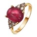 Кольцо из желтого золота с рубином