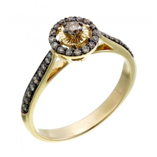 Кольцо из желтого золота с бриллиантом