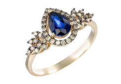 Кольцо из желтого золота с сапфиром