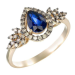 Кольцо из желтого золота с сапфиром