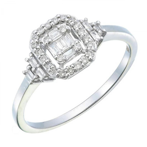 Кольцо из белого золота 585 пробы с бриллиантом