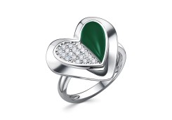 Серебряное кольцо с агатом зеленым