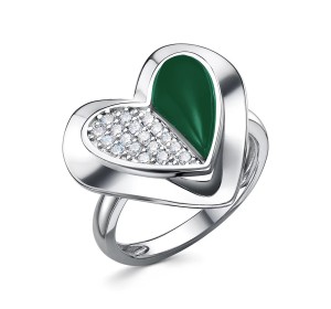 Серебряное кольцо с агатом зеленым