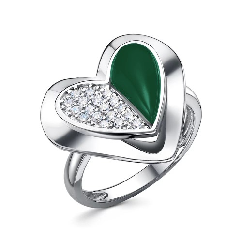 Серебряное кольцо с агатом зеленым