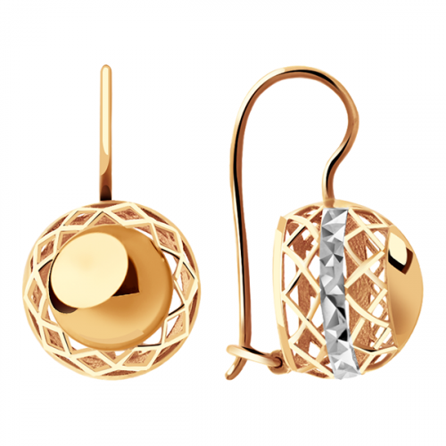 Серьги из красного золота 585 пробы