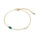 Серебряный браслет с позолотой с малахитом