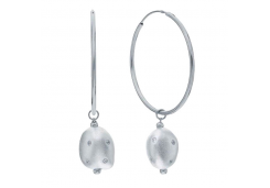 Серебряные cерьги конго с фианитом