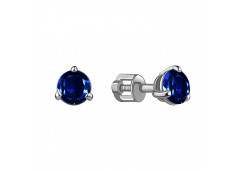 Серебряные cерьги пусеты (гвоздики) с кварцем