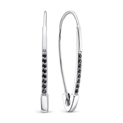 Серебряные cерьги классические со шпинелью