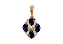 Золотая подвеска с сапфиром