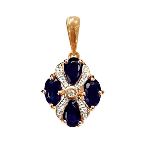 Золотая подвеска с сапфиром
