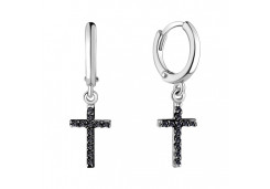 Серебряные cерьги висячие с фианитом