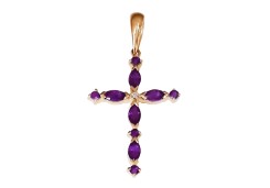 Золотая подвеска с аметистом