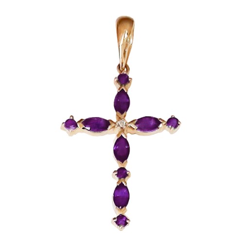 Золотая подвеска с аметистом