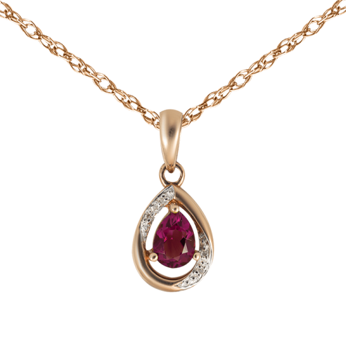 Золотая подвеска с гранатом