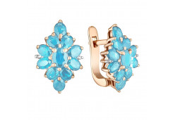 Золотые cерьги классические с топазом