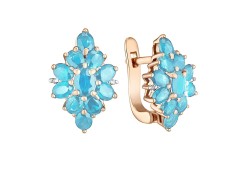 Золотые cерьги классические с топазом