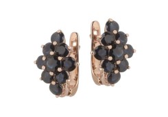 Золотые cерьги классические с сапфиром