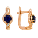 Золотые cерьги с сапфиром