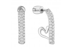 Серебряные cерьги пусеты (гвоздики) с фианитом