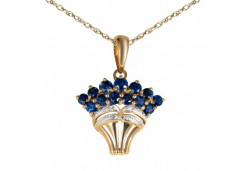 Золотая подвеска с сапфиром