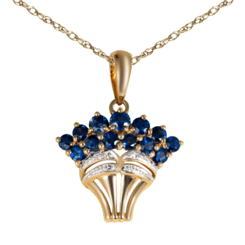 Золотая подвеска с сапфиром