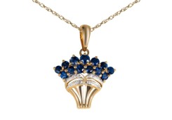 Золотая подвеска с сапфиром