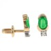 Золотые cерьги пусеты (гвоздики) с изумрудом