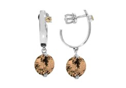 Серебряные cерьги пусеты (гвоздики) с фианитом