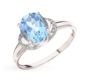 Серебряное кольцо с топазом