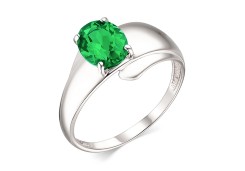 Серебряное кольцо с хризопразом