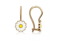 Золотые cерьги классические с эмалью