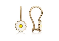 Золотые cерьги классические с эмалью