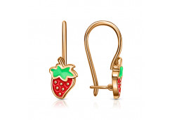 Золотые cерьги классические с эмалью