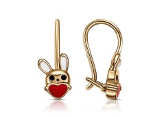 Золотые cерьги классические с эмалью