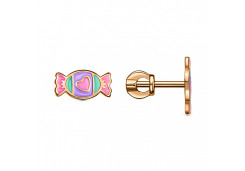 Золотые cерьги пусеты (гвоздики) с эмалью