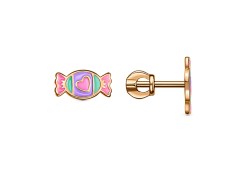 Золотые cерьги пусеты (гвоздики) с эмалью