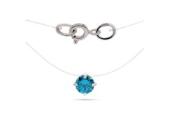 Подвеска на леске из серебра с фианитом