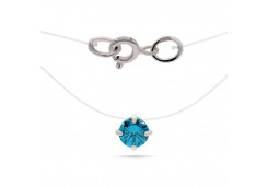 Подвеска на леске из серебра с фианитом