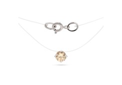 Подвеска на леске из серебра с фианитом