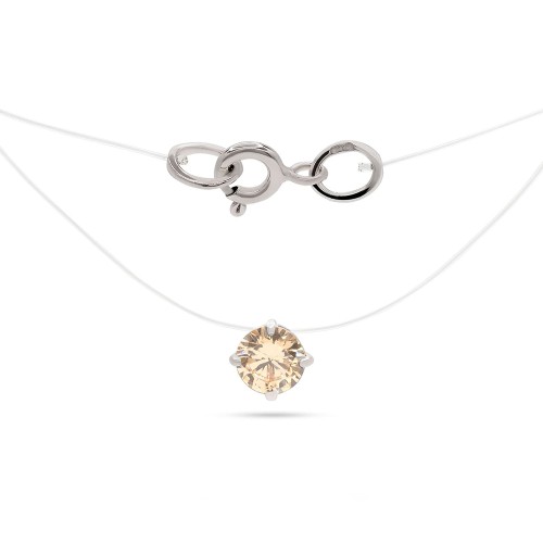 Подвеска на леске из серебра с фианитом