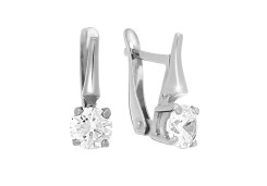 Серебряные cерьги с фианитом