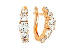 Серебряные cерьги с фианитом