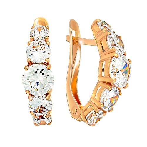 Серебряные cерьги с фианитом