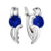 Серебряные cерьги классические с фианитом