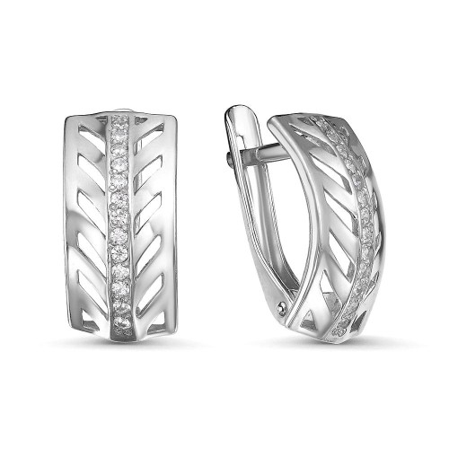 Серебряные cерьги с фианитом