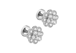 Серебряные cерьги пусеты (гвоздики) с фианитом