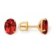 Золотые cерьги пусеты (гвоздики) с гранатом