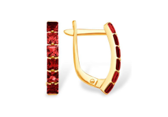 Золотые cерьги с гранатом