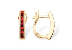 Золотые cерьги с гранатом